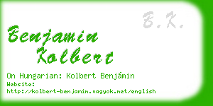 benjamin kolbert business card